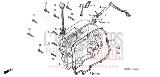 RIGHT CRANKCASE COVER CM125CX de 1999